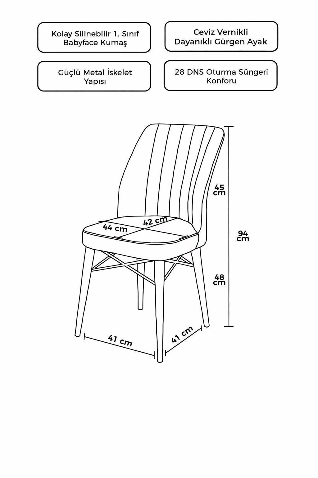 Nuna Serisi Mutfak Sandalyesi